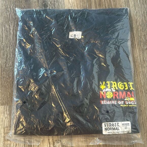 Virgil Normal Beware Of Dog Long Sleeve Crewneck Sweatshirt Off Black Size M NWT - Picture 5 of 6